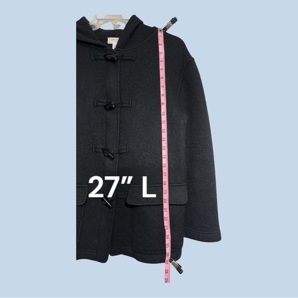 Jones New York Sport 100% Wool Duffle Jacket Waist Length Black Size Small - Picture 2 of 8